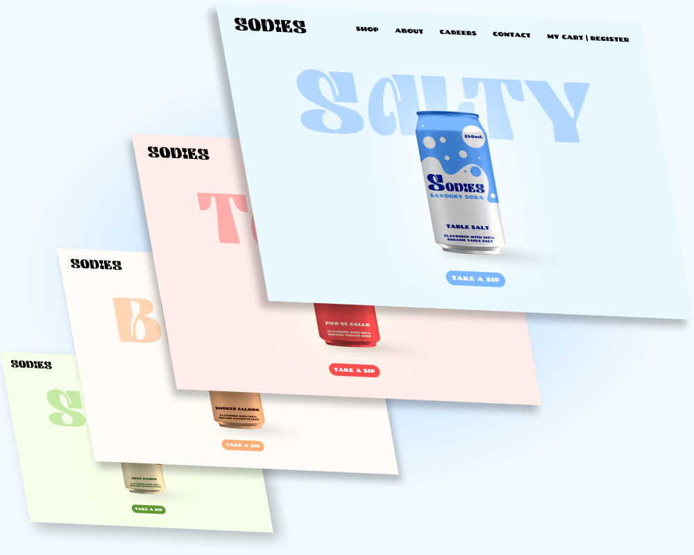Preview of Sodies' Website Screens